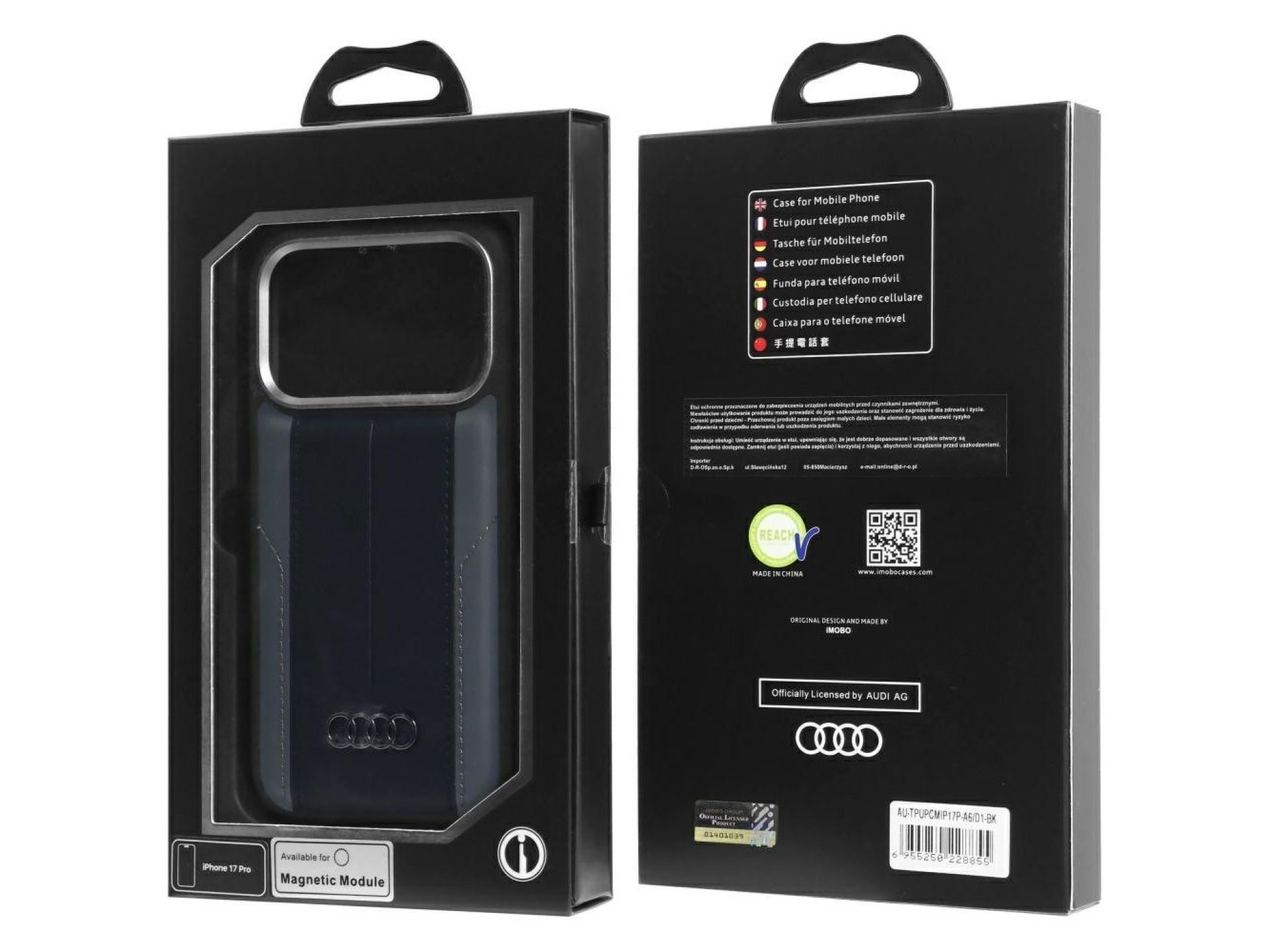 Audi A6 Synthetic Leather MagSafe Case for iPhone 17 Pro - Black