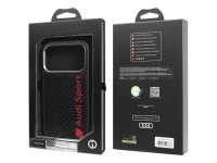 Capa MagSafe em fibra de carbono Audi R8 para iPhone 17 Pro - Preta