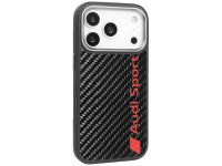 Capa MagSafe em fibra de carbono Audi R8 para iPhone 17 Pro - Preta