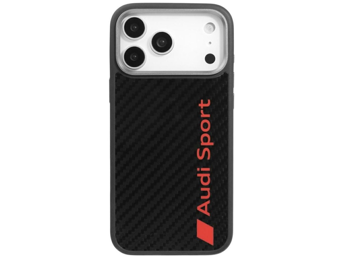 Capa MagSafe em fibra de carbono Audi R8 para iPhone 17 Pro Max - Preta