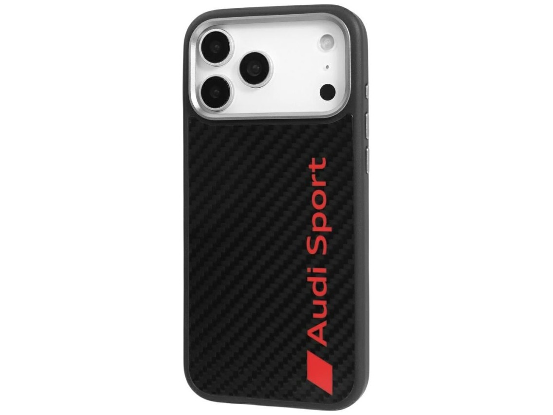 Capa MagSafe em fibra de carbono Audi R8 para iPhone 17 Pro Max - Preta