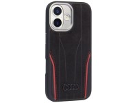 Audi R8 Genuine Leather MagSafe Case for iPhone 17 - Black and Red Audi R8 Genuine Leather MagSafe Case for iPhone 17 - Black and Red