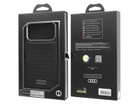 Capa MagSafe em couro sintético Audi GT para iPhone 17 Pro Max - Preta Capa MagSafe em couro sintético Audi GT para iPhone 17 Pro Max - Preta