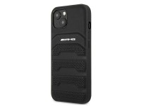 Funda AMG de cuero con l�neas grabadas para iPhone 13 mini - negra