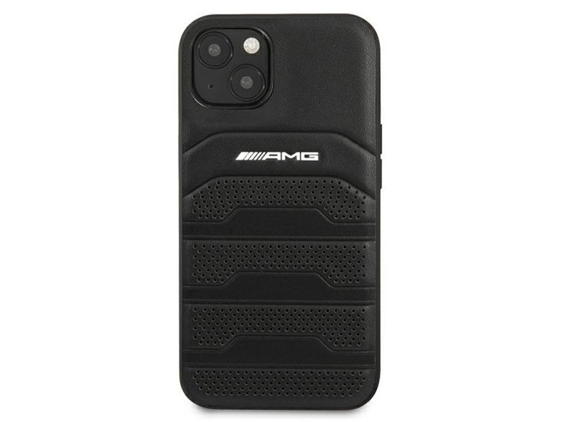 AMG Leather Debossed Lines case for iPhone 13 mini - black