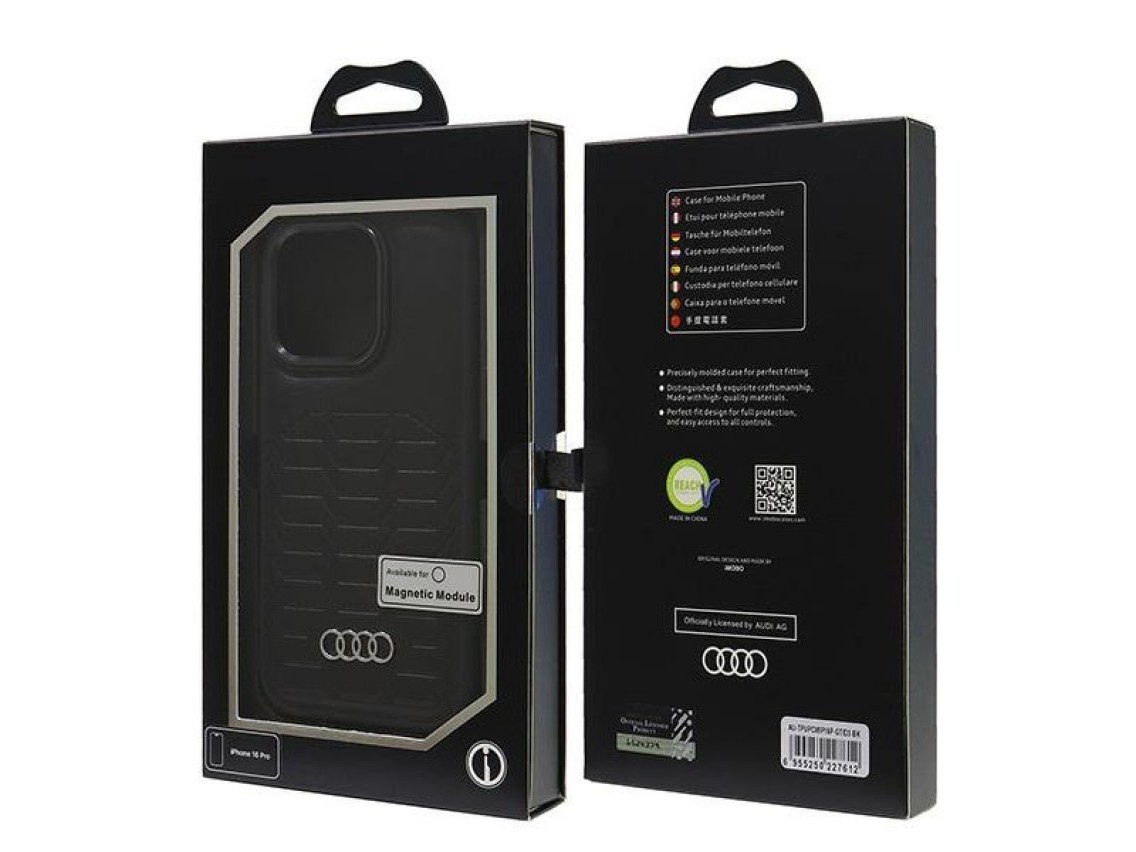 Audi Synthetic Leather MagSafe iPhone 16 Pro 6.3" black/black hardcase AU-TPUPCMIP16P-GT/D3-BK