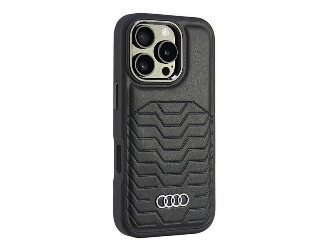 Audi Synthetic Leather MagSafe iPhone 16 Pro 6.3" black/black hardcase AU-TPUPCMIP16P-GT/D3-BK