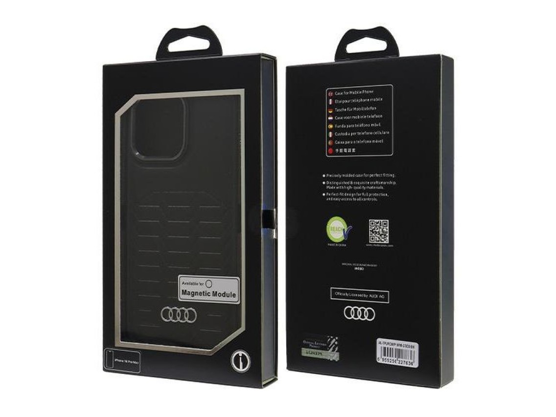 Audi Synthetic Leather MagSafe iPhone 16 Pro Max 6.9" black/black hardcase AU-TPUPCMIP16PM-GT/D3-BK