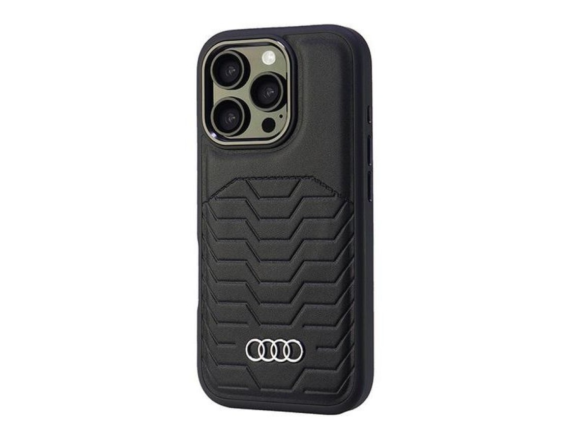 Audi Synthetic Leather MagSafe iPhone 16 Pro 6.3" black/black hardcase AU-TPUPCMIP16P-GT/D3-BK
