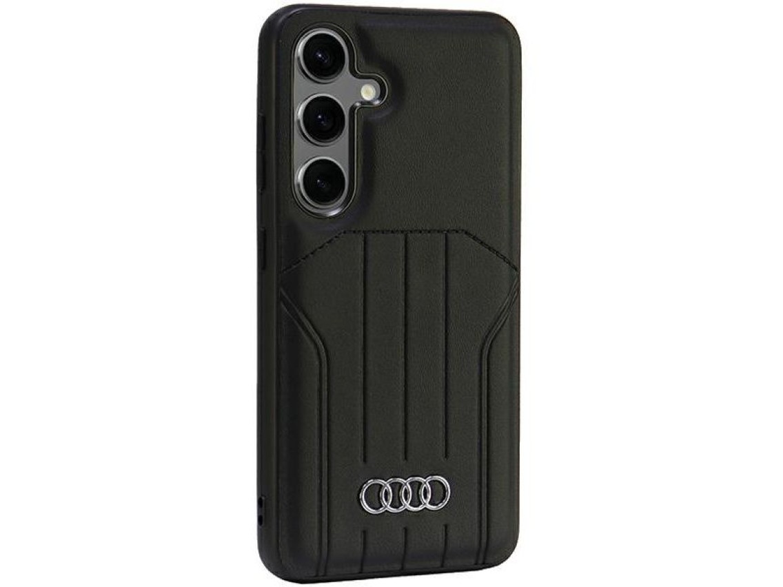 Capa rígida Audi MagSafe S24 S921 em couro sintético preto/preto AU-TPUPCMS24-Q5/D1-BK