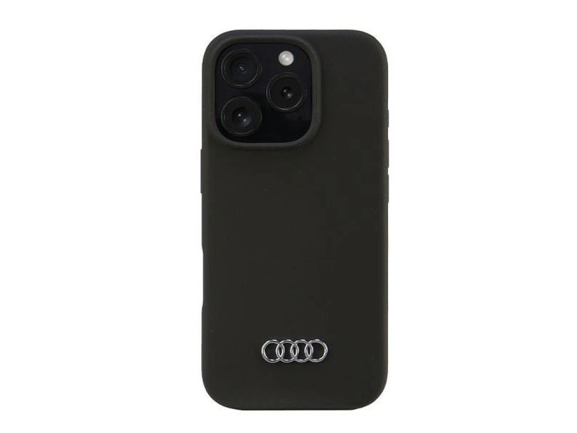 Funda de silicona Audi para iPhone 16 Pro de 6,3" negra/funda rígida negra AU-LSRIP16P-Q3/D1-BK