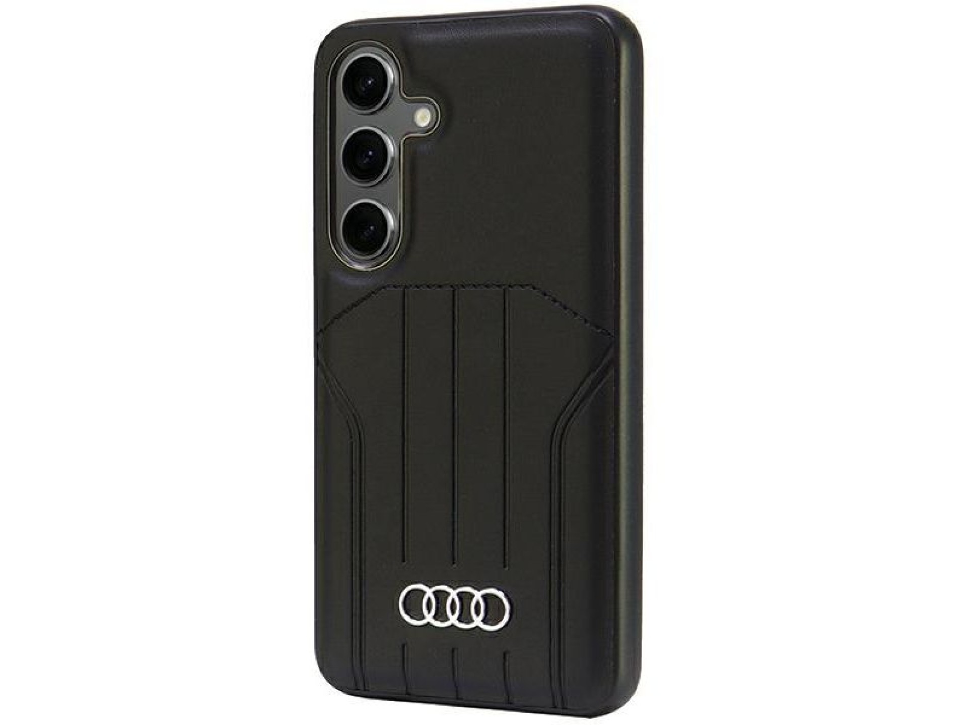 Capa rígida Audi MagSafe S24 S921 em couro sintético preto/preto AU-TPUPCMS24-Q5/D1-BK