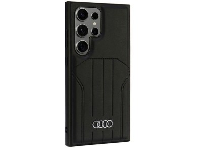 Capa r�gida Audi MagSafe S24 Ultra S928 em couro sint�tico preto/preto AU-TPUPCMS24U-Q5/D1-BK