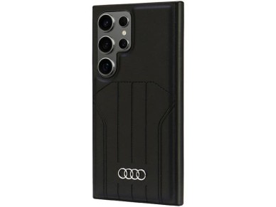 Capa r�gida Audi MagSafe S24 Ultra S928 em couro sint�tico preto/preto AU-TPUPCMS24U-Q5/D1-BK