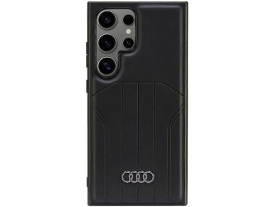 Capa r�gida Audi MagSafe S24 Ultra S928 em couro sint�tico preto/preto AU-TPUPCMS24U-Q5/D1-BK