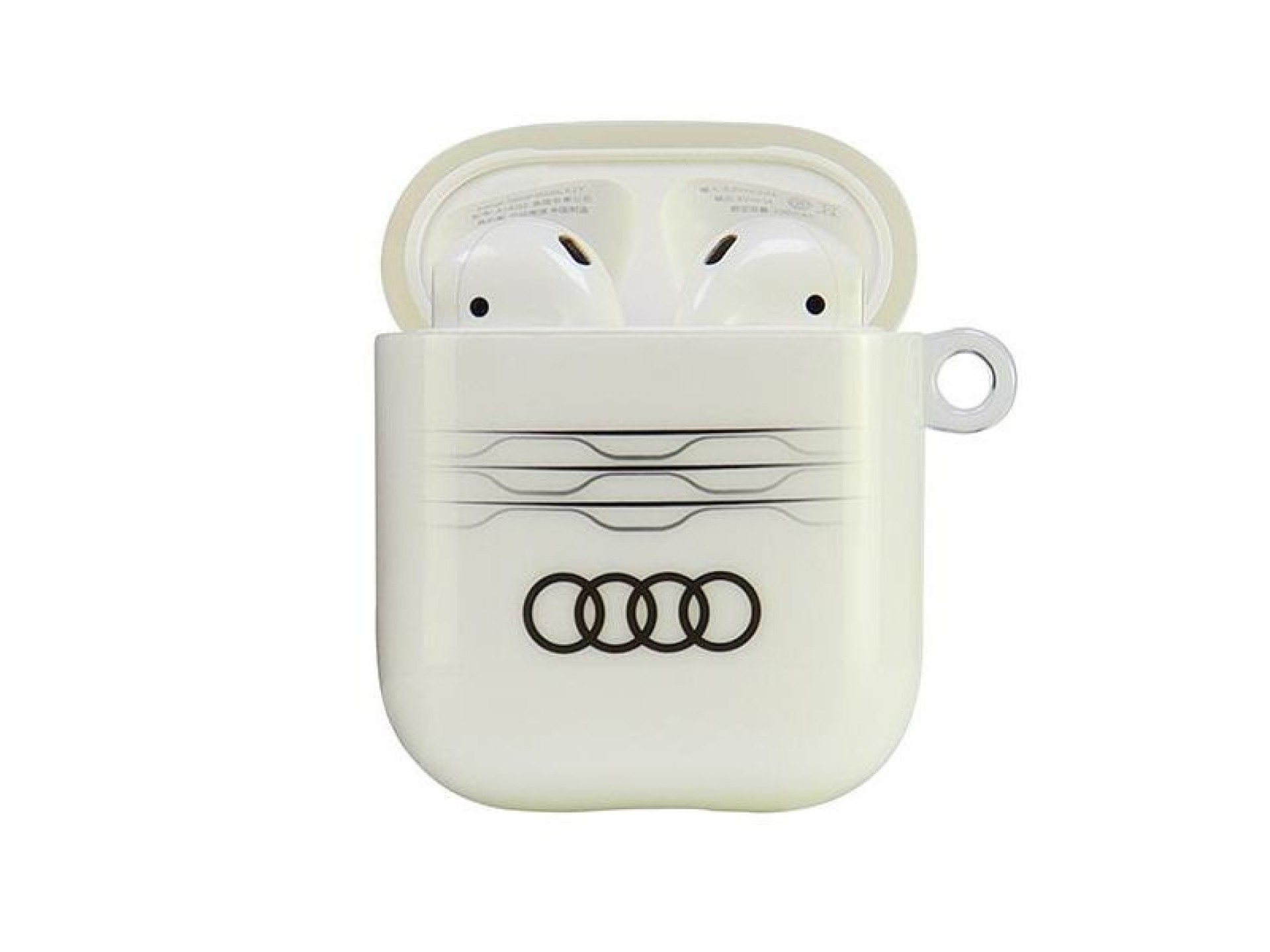 Capa Audi IML com padrão geométrico para AirPods 1/2 - Branca