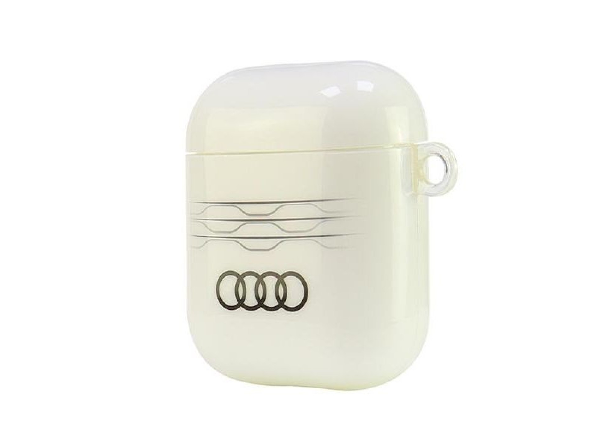 Capa Audi IML com padrão geométrico para AirPods 1/2 - Branca