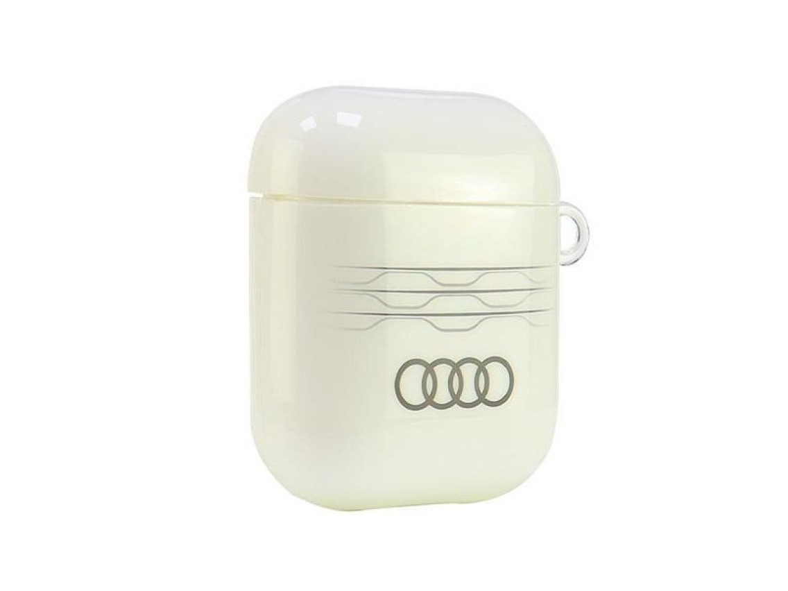 Capa Audi IML com padrão geométrico para AirPods 1/2 - Branca