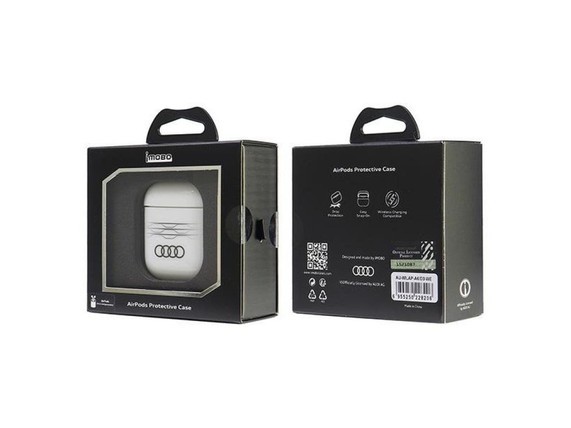 Capa Audi IML com padrão geométrico para AirPods 1/2 - Branca