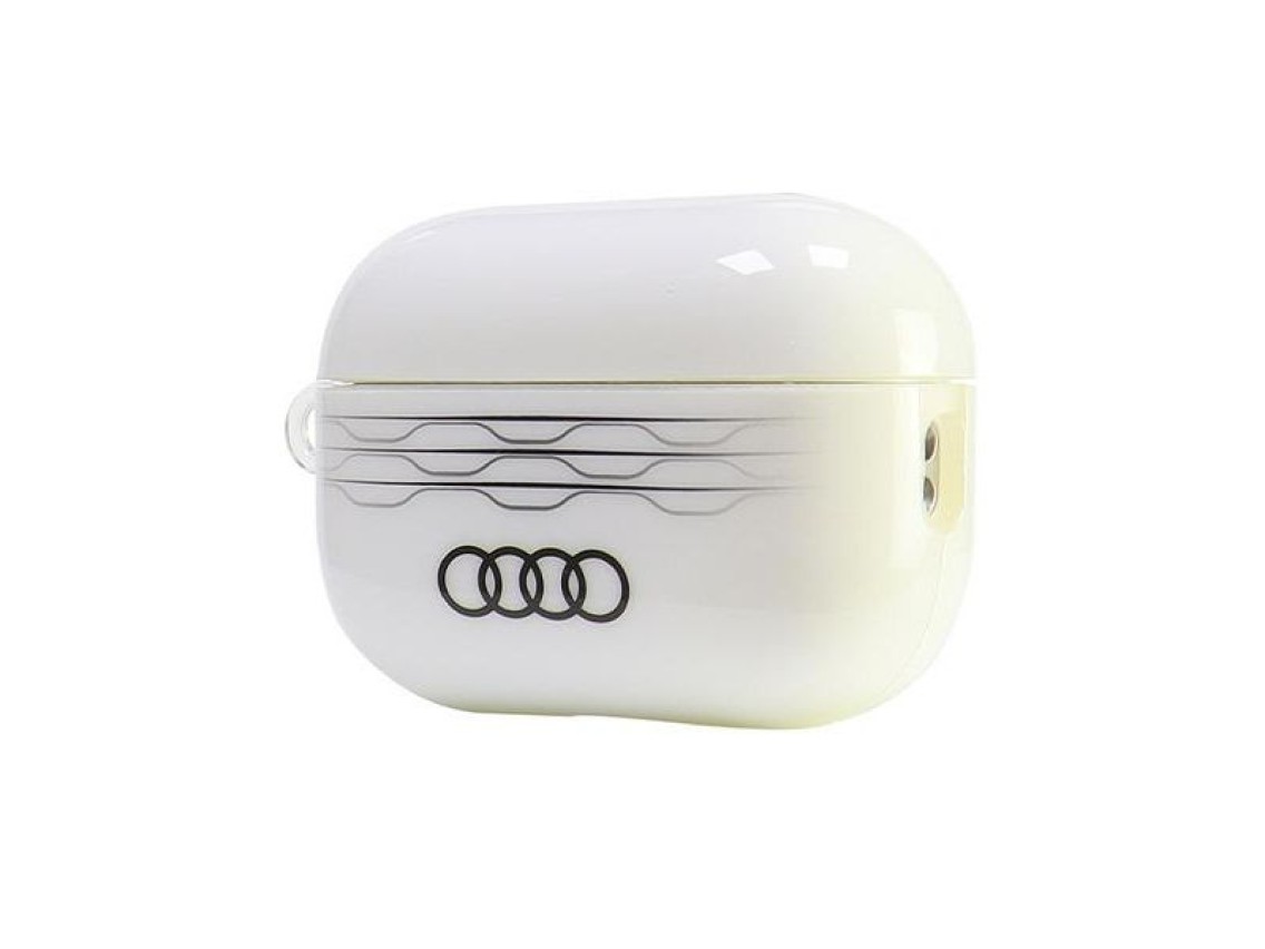 Capa Audi IML com padrão geométrico para AirPods Pro 2 - Branca