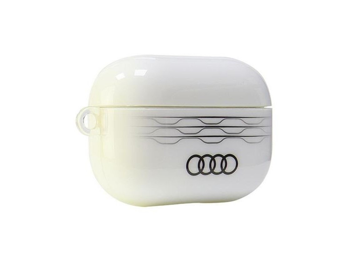Capa Audi IML com padrão geométrico para AirPods Pro 2 - Branca