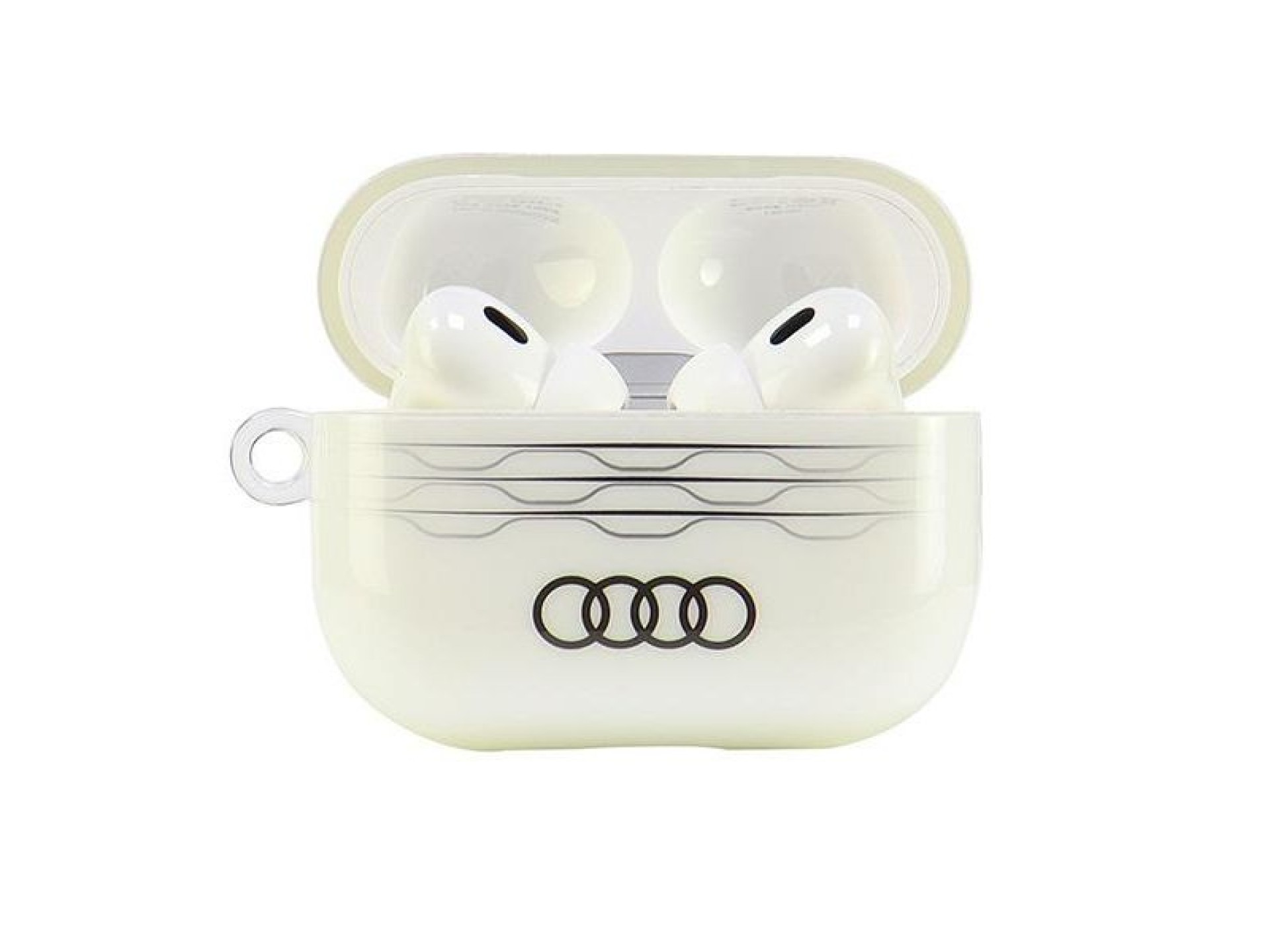 Capa Audi IML com padrão geométrico para AirPods Pro 2 - Branca