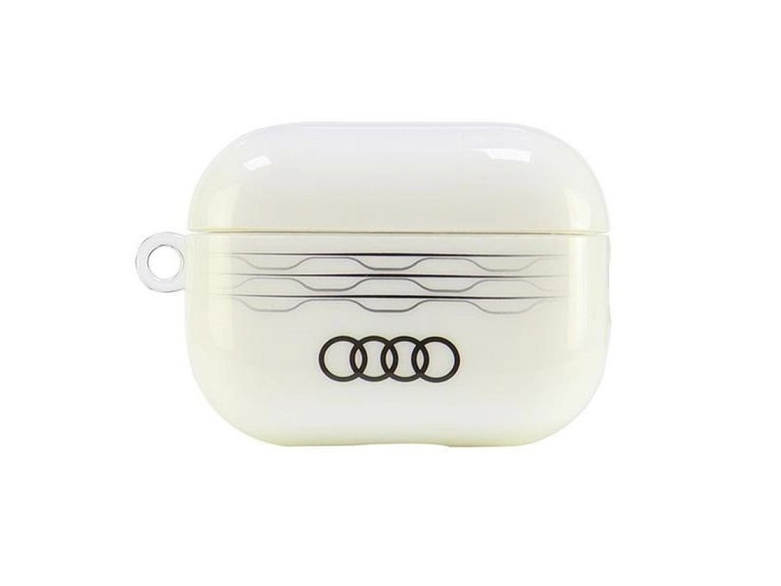 Capa Audi IML com padrão geométrico para AirPods Pro 2 - Branca