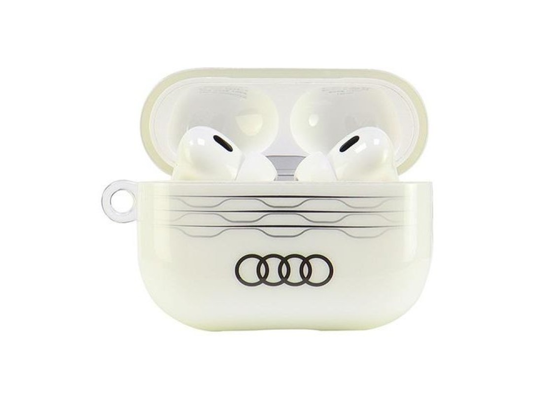 Capa Audi IML com padrão geométrico para AirPods Pro 2 - Branca