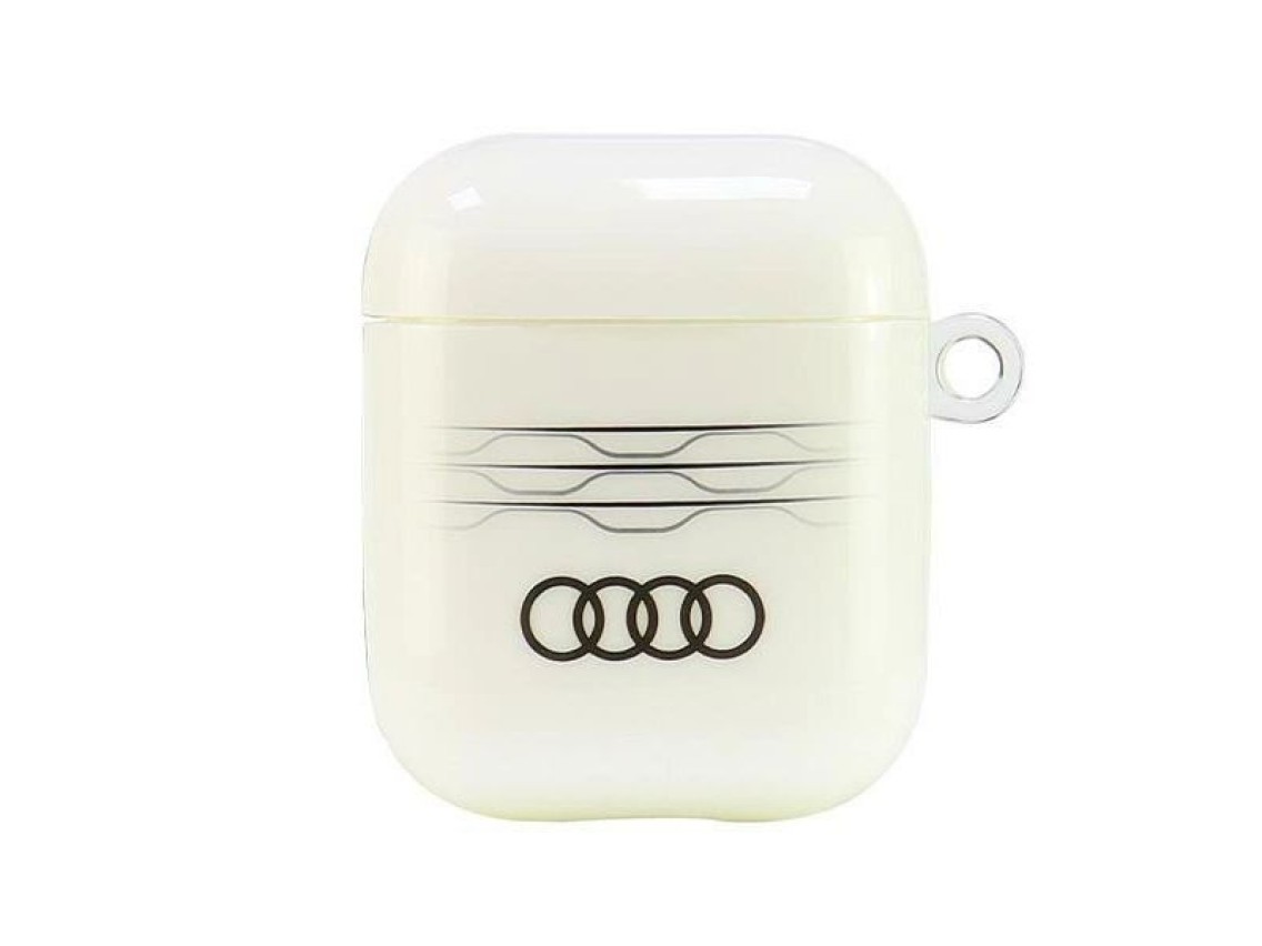 Capa Audi IML com padrão geométrico para AirPods 1/2 - Branca
