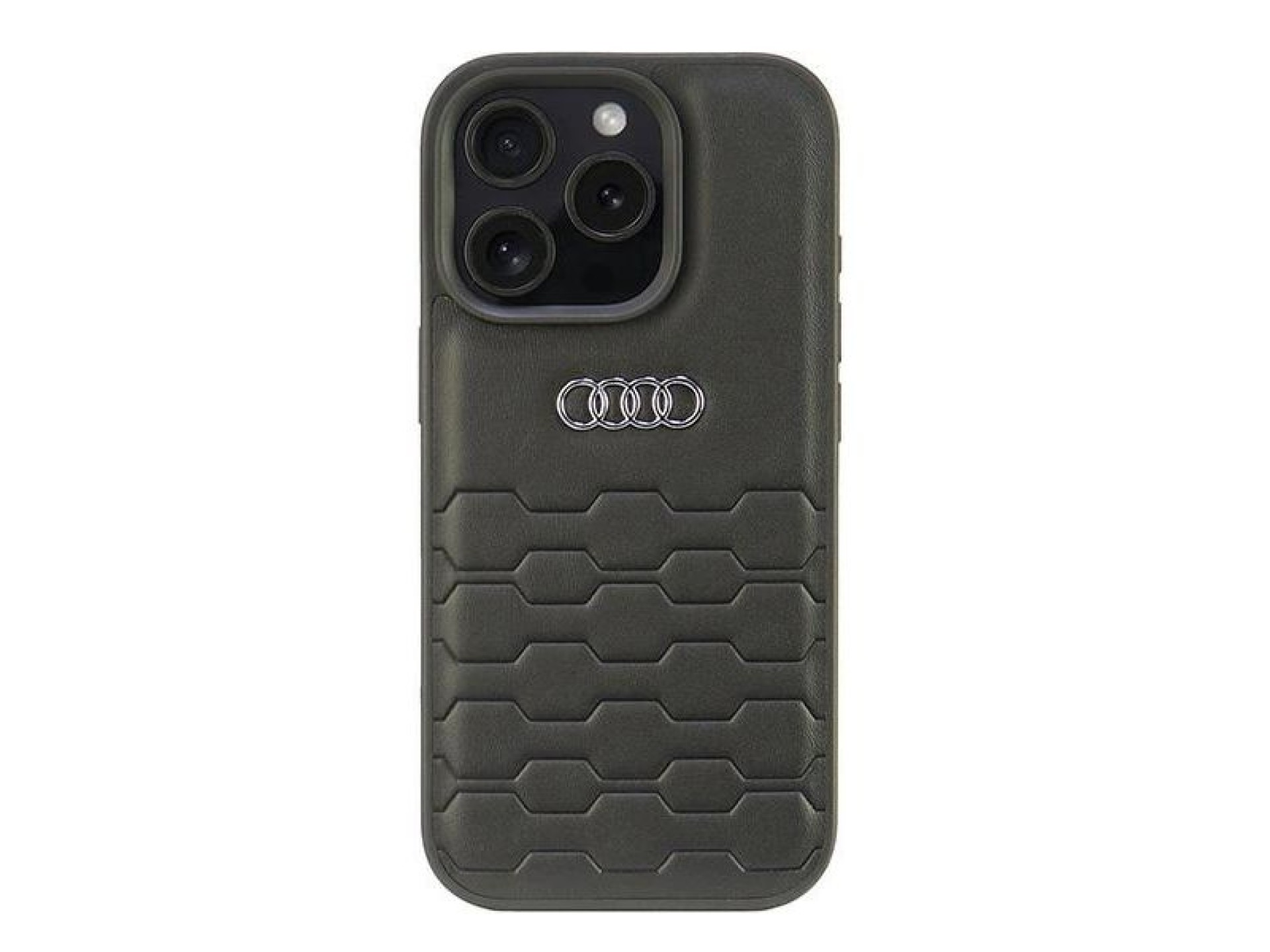 Capa rígida Audi em couro sintético para iPhone 16 Pro 6.3