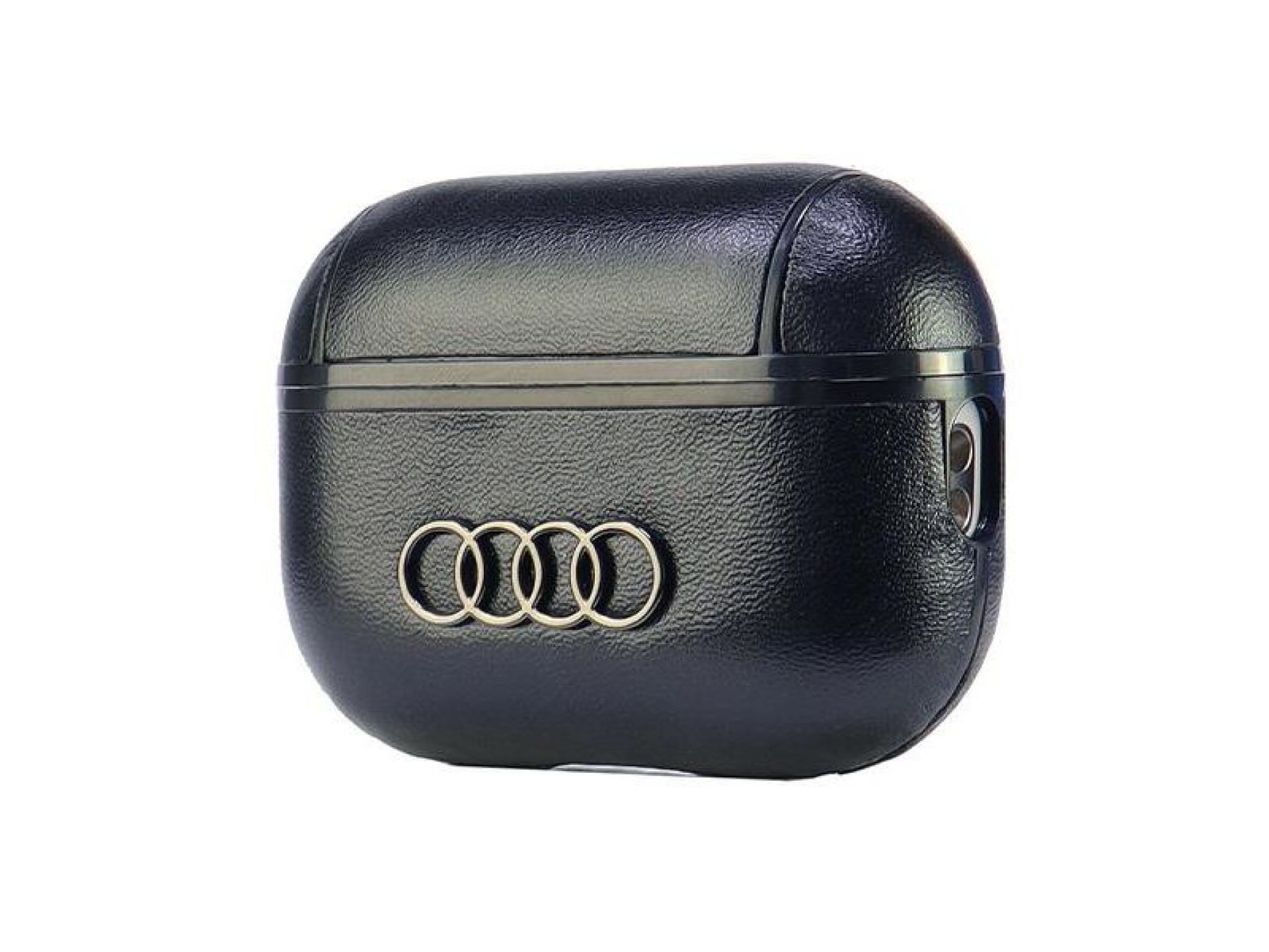 Funda de cuero Audi con logo grande para AirPods Pro 2, color negro/negro AU-APP2-GT/D3-BK