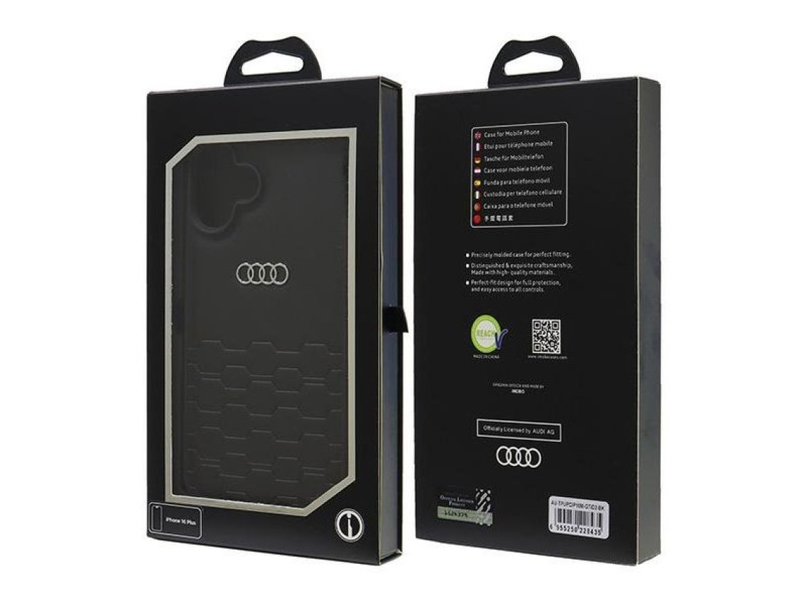 Audi Synthetic Leather iPhone 16 Plus 6.7" black/black hardcase AU-TPUPCIP16M-GT/D2-BK