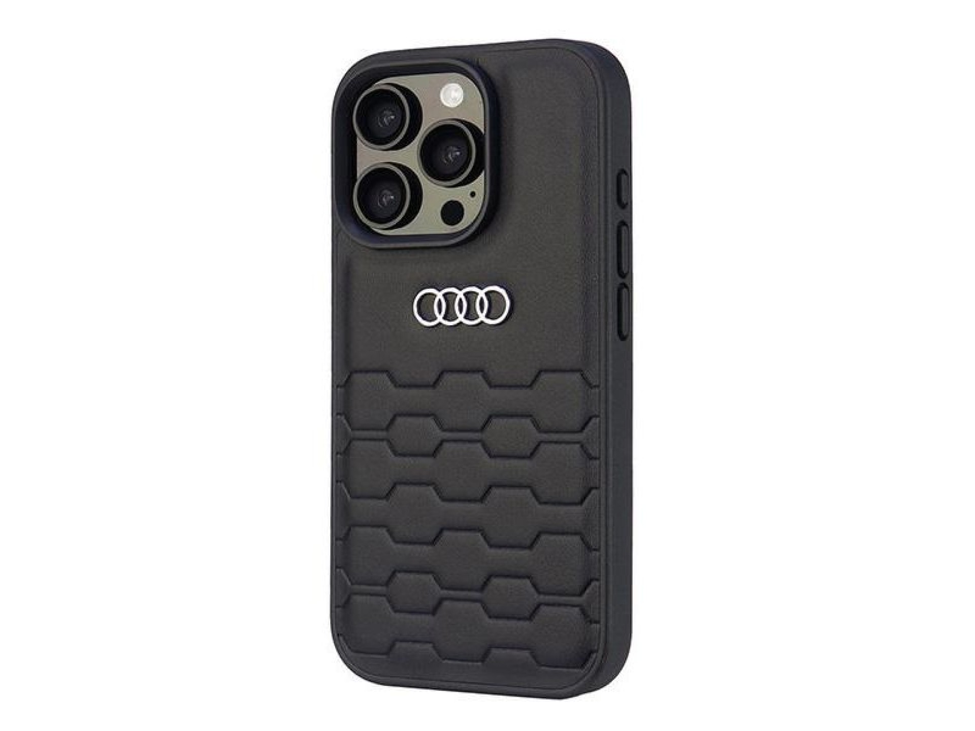 Capa rígida Audi em couro sintético para iPhone 16 Pro 6.3