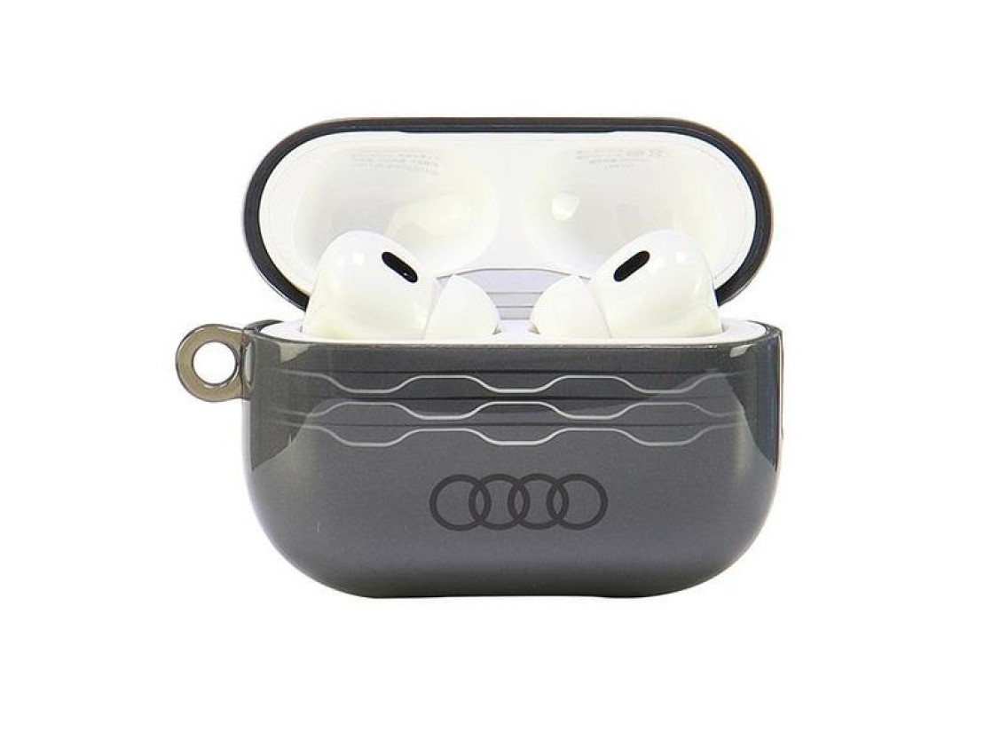 Capa Audi IML com padrão geométrico para AirPods Pro 2 - Cinza
