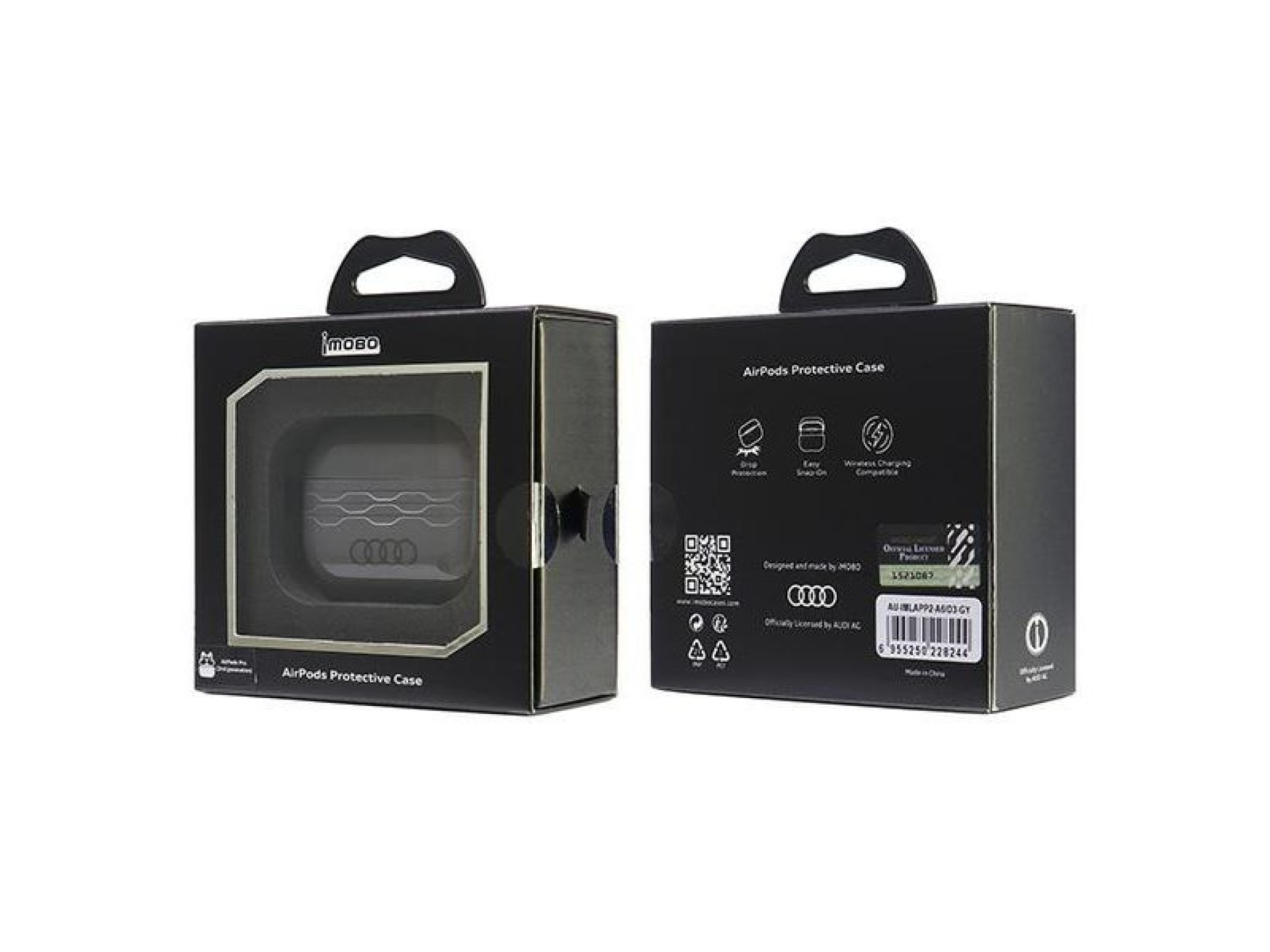 Funda Audi IML con estampado geométrico para AirPods Pro 2 - Gris