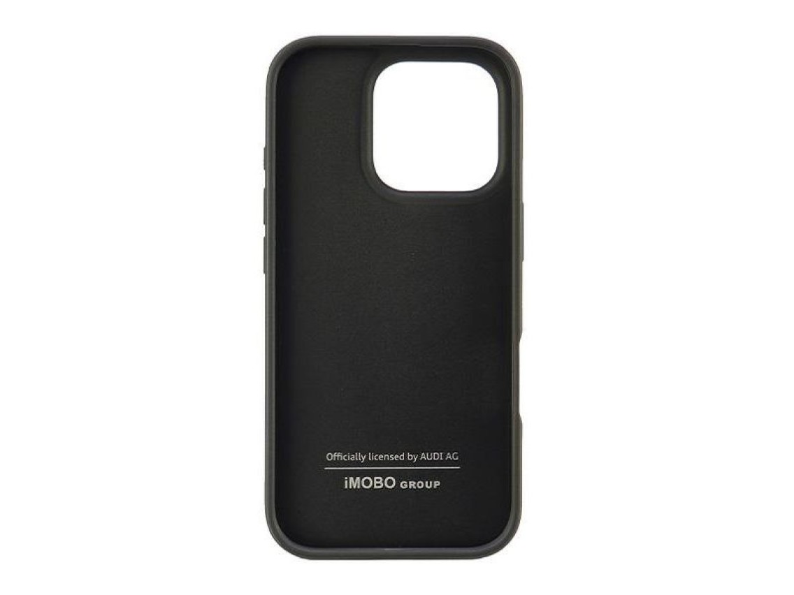 Capa rígida Audi em couro sintético para iPhone 16 Pro 6.3" preta/preta AU-TPUPCIP16P-GT/D2-BK