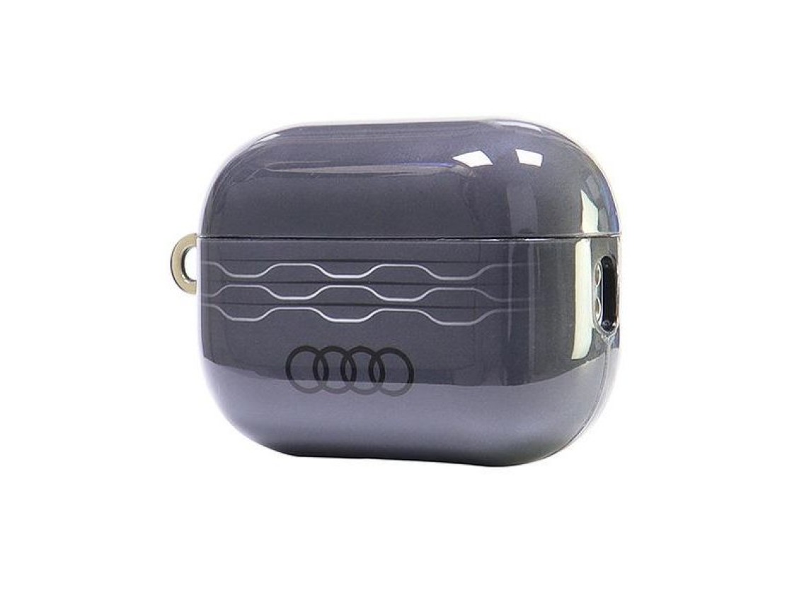 Capa Audi IML com padrão geométrico para AirPods Pro 2 - Cinza