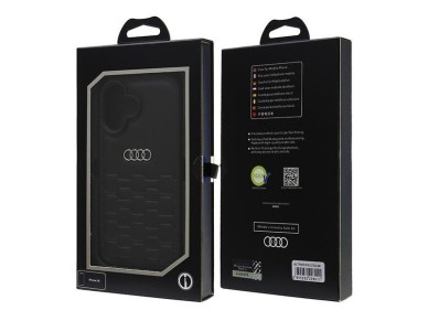 Audi Synthetic Leather iPhone 16 6.1" black/black hardcase AU-TPUPCIP16-GT/D2-BK Audi Synthetic Leather iPhone 16 6.1" black/black hardcase AU-TPUPCIP16-GT/D2-BK