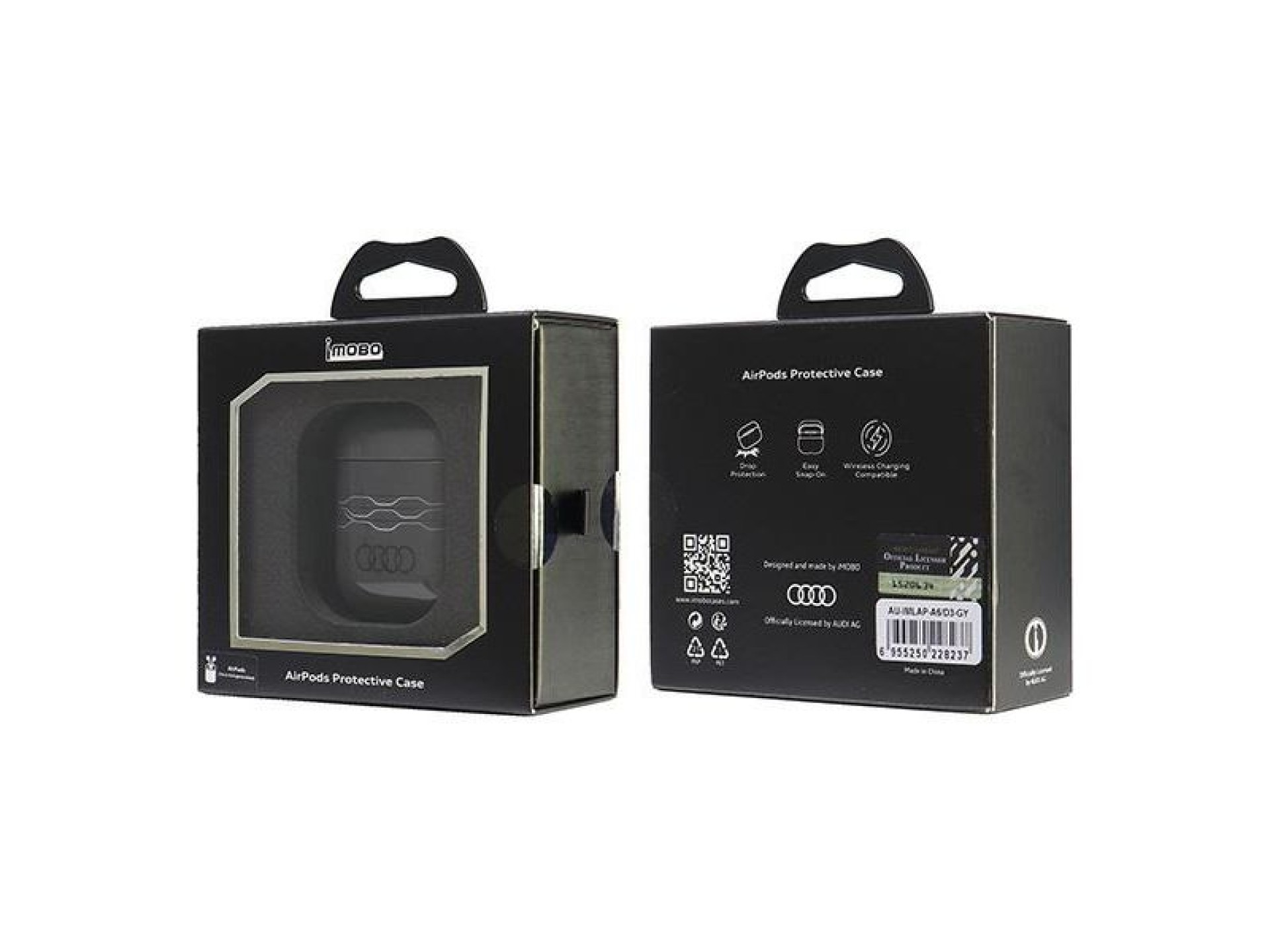 Funda Audi IML con estampado geométrico para AirPods 1/2 - Gris