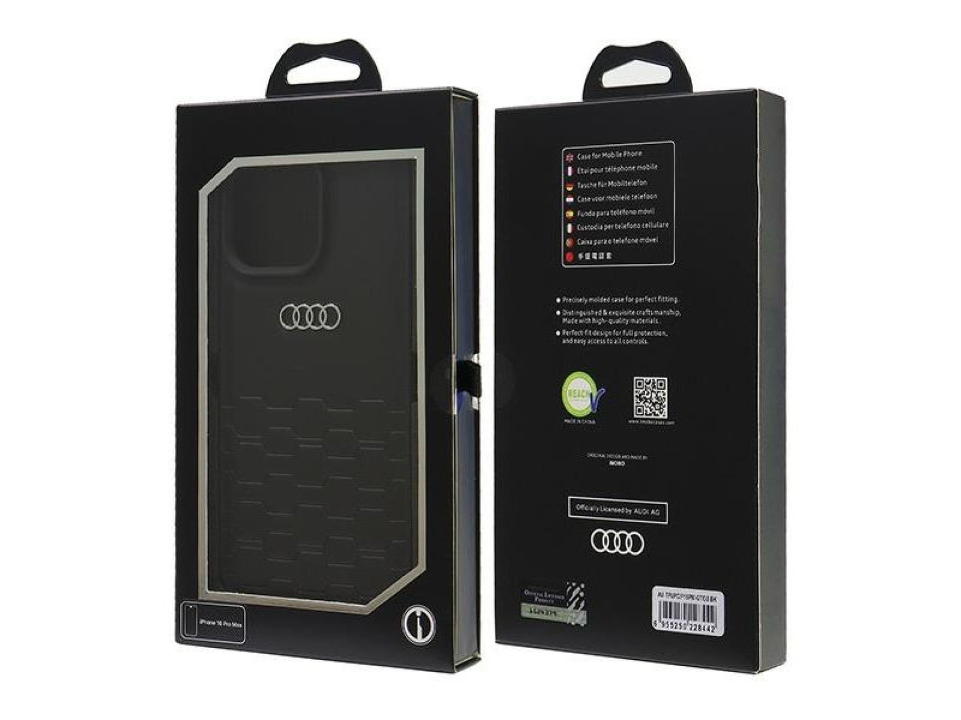 Capa rígida Audi em couro sintético para iPhone 16 Pro Max 6.9