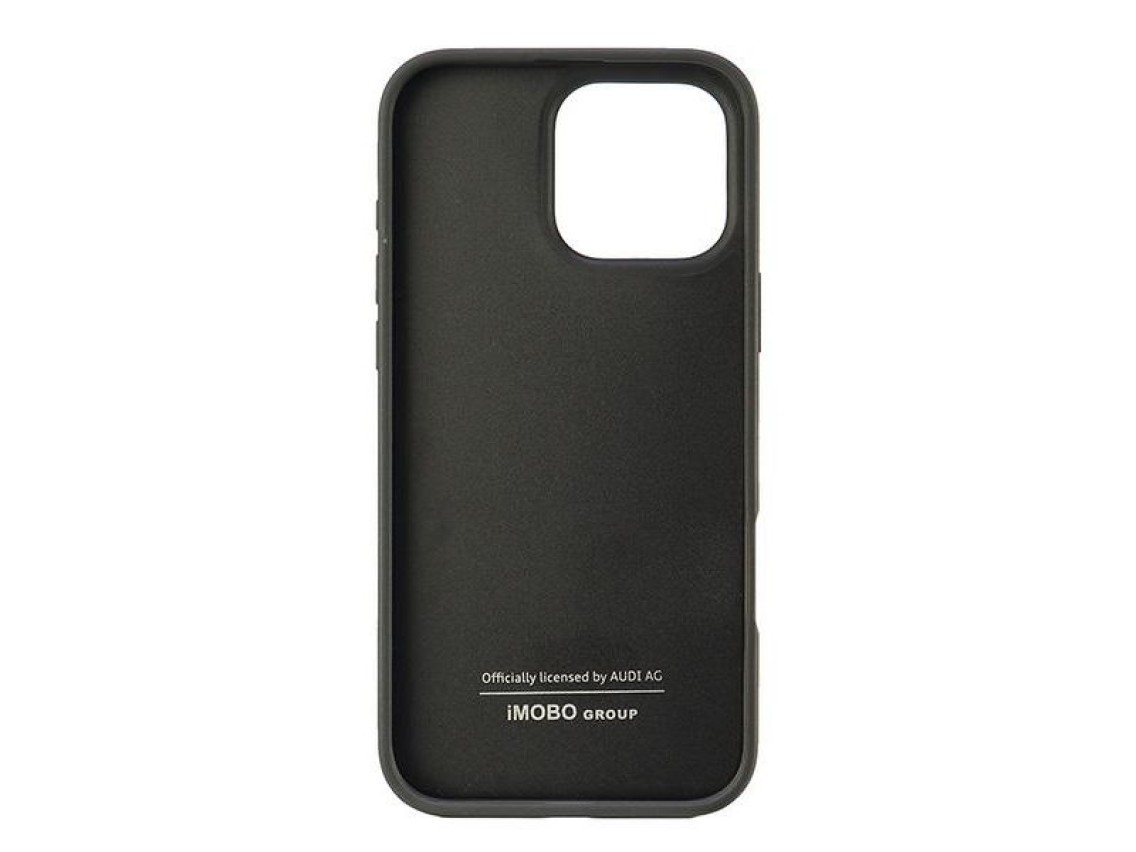 Capa rígida Audi em couro sintético para iPhone 16 Pro Max 6.9" preta/preta AU-TPUPCIP16PM-GT/D2-BK