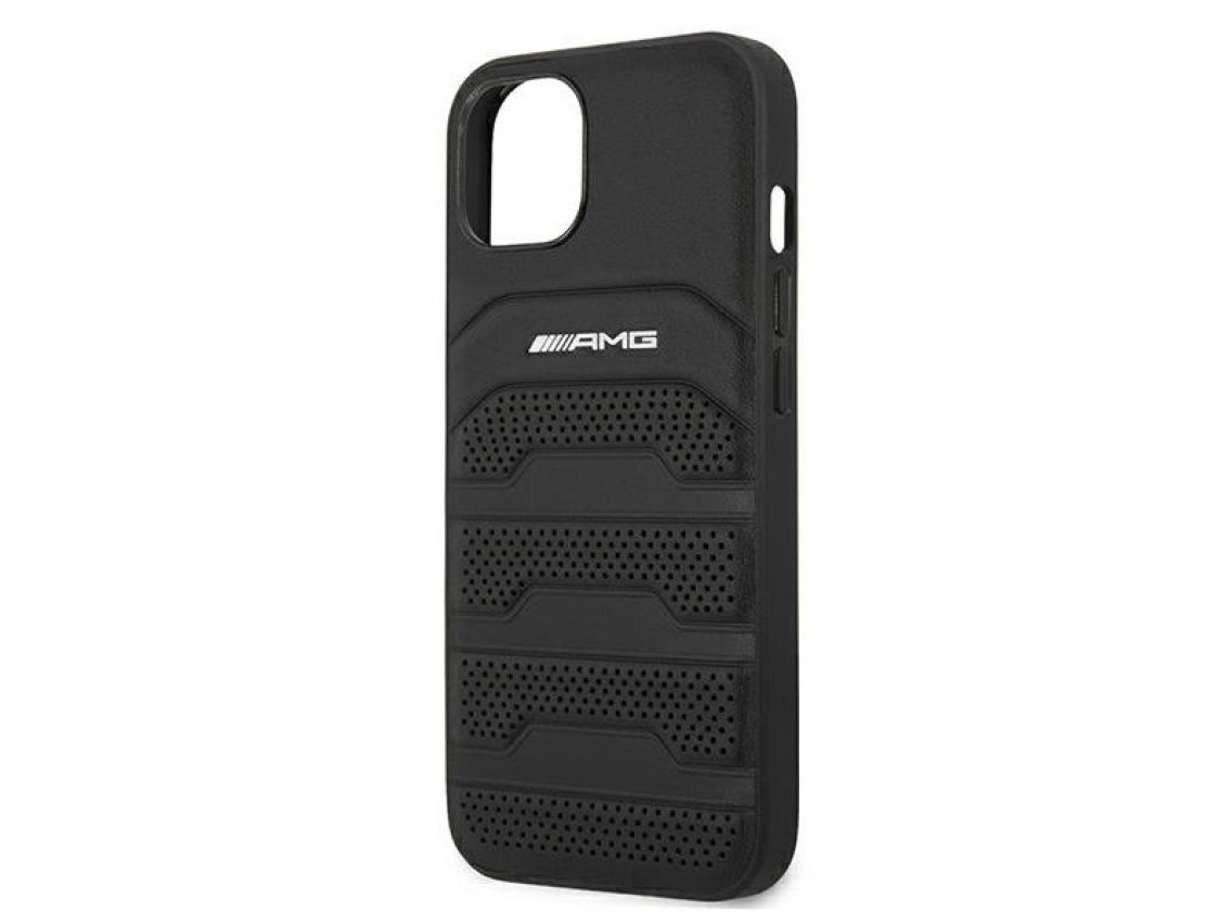 AMG Leather Debossed Lines case for iPhone 13 mini - black