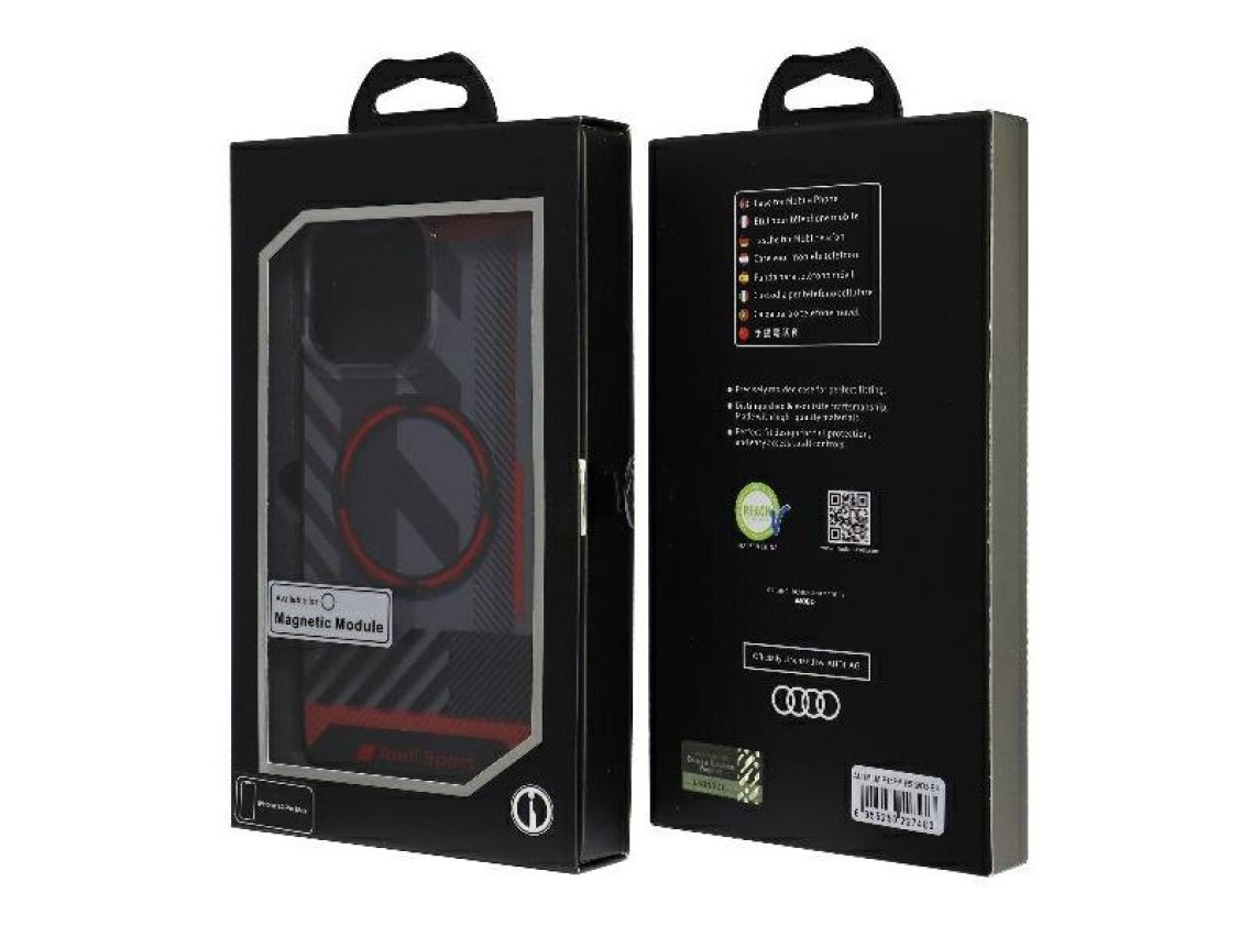 Audi IML Sport MagSafe Case iPhone 14 Pro Max 6.7" black/black hardcase AU-IMLMIP14PM-RSQ/D2-BK