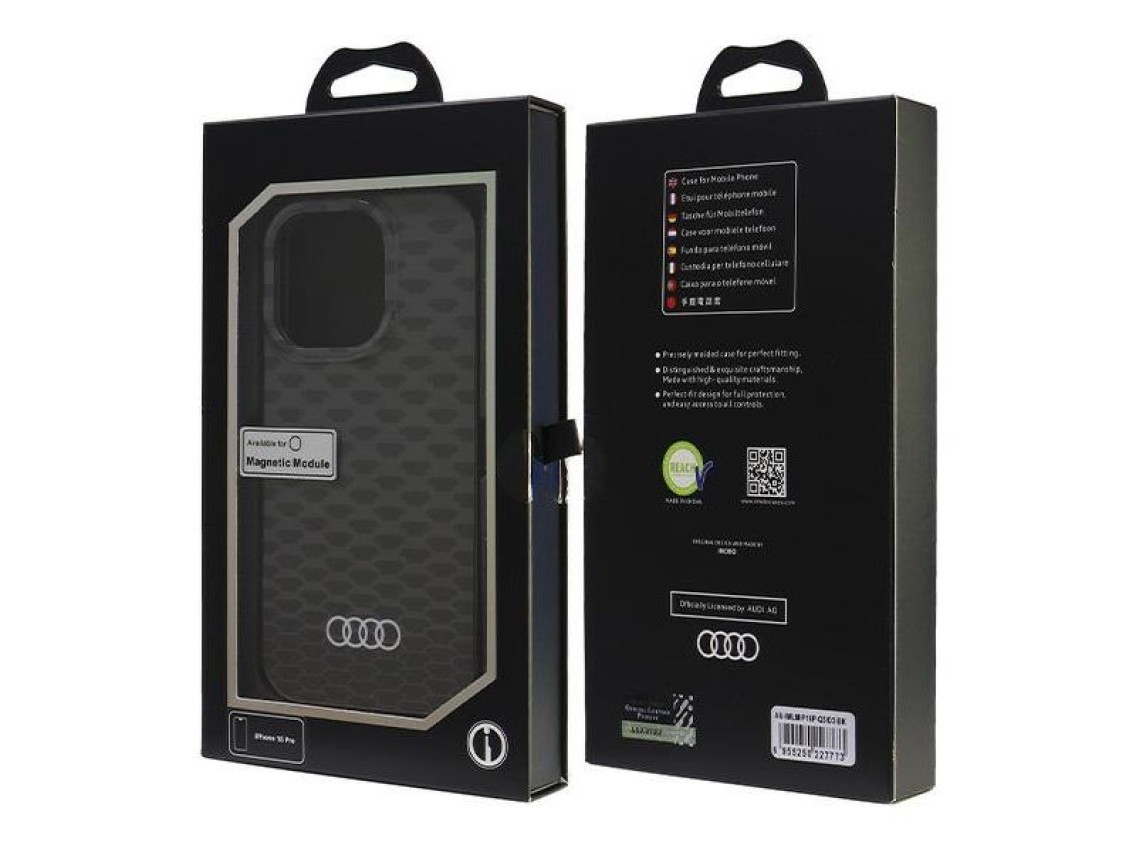 Audi IML Stitching Pattern MagSafe iPhone 16 Pro 6.3" black/black hardcase AU-IMLMIP16P-Q5/D3-BK