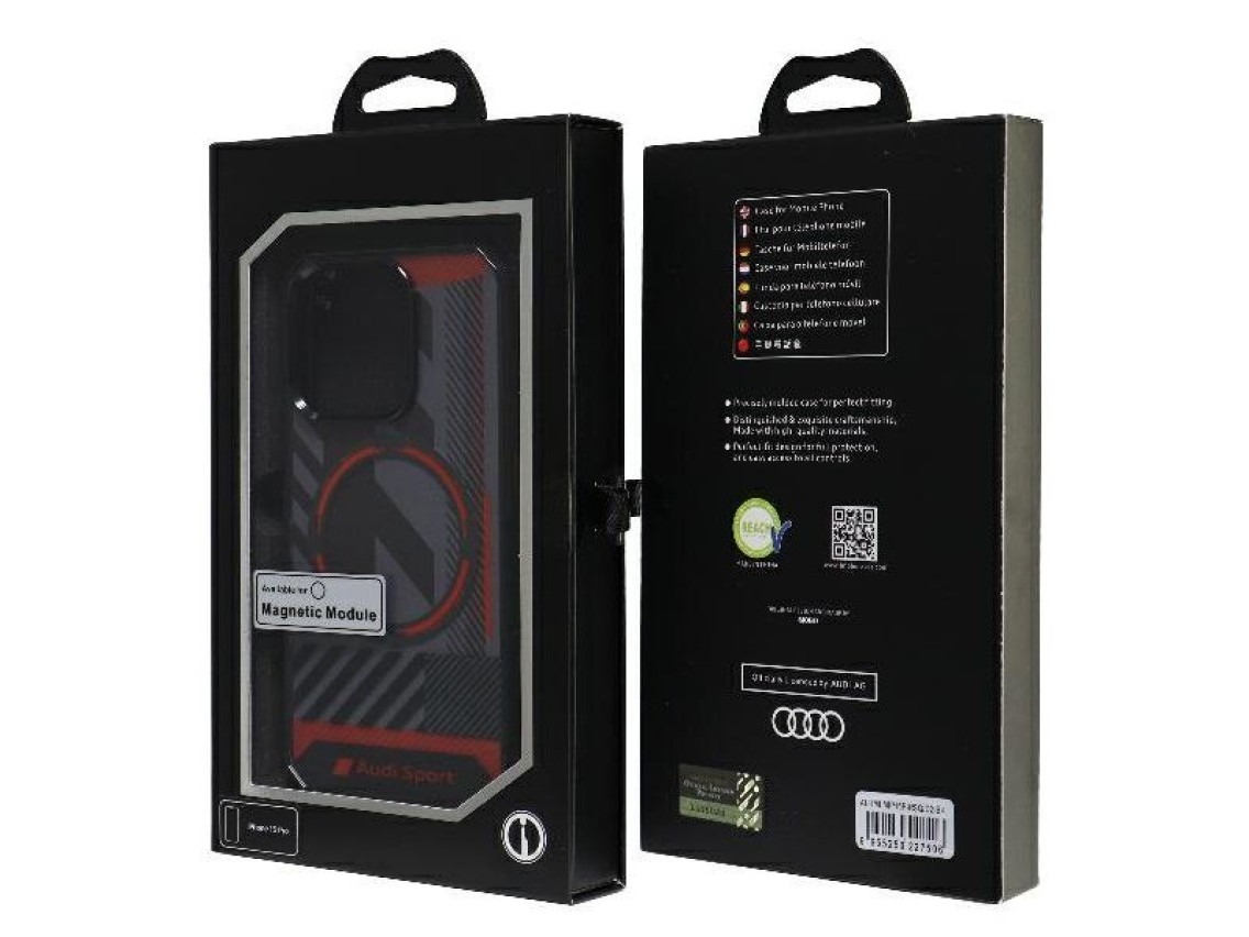 Audi IML Sport MagSafe Case iPhone 15 Pro 6.1" black/black hardcase AU-IMLMIP15P-RSQ/D2-BK