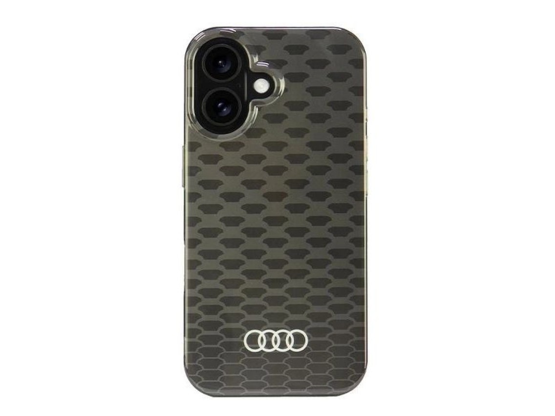 Capa rígida Audi IML Stitching Pattern MagSafe para iPhone 16 6.1" preta/preta AU-IMLMIP16-Q5/D3-BK