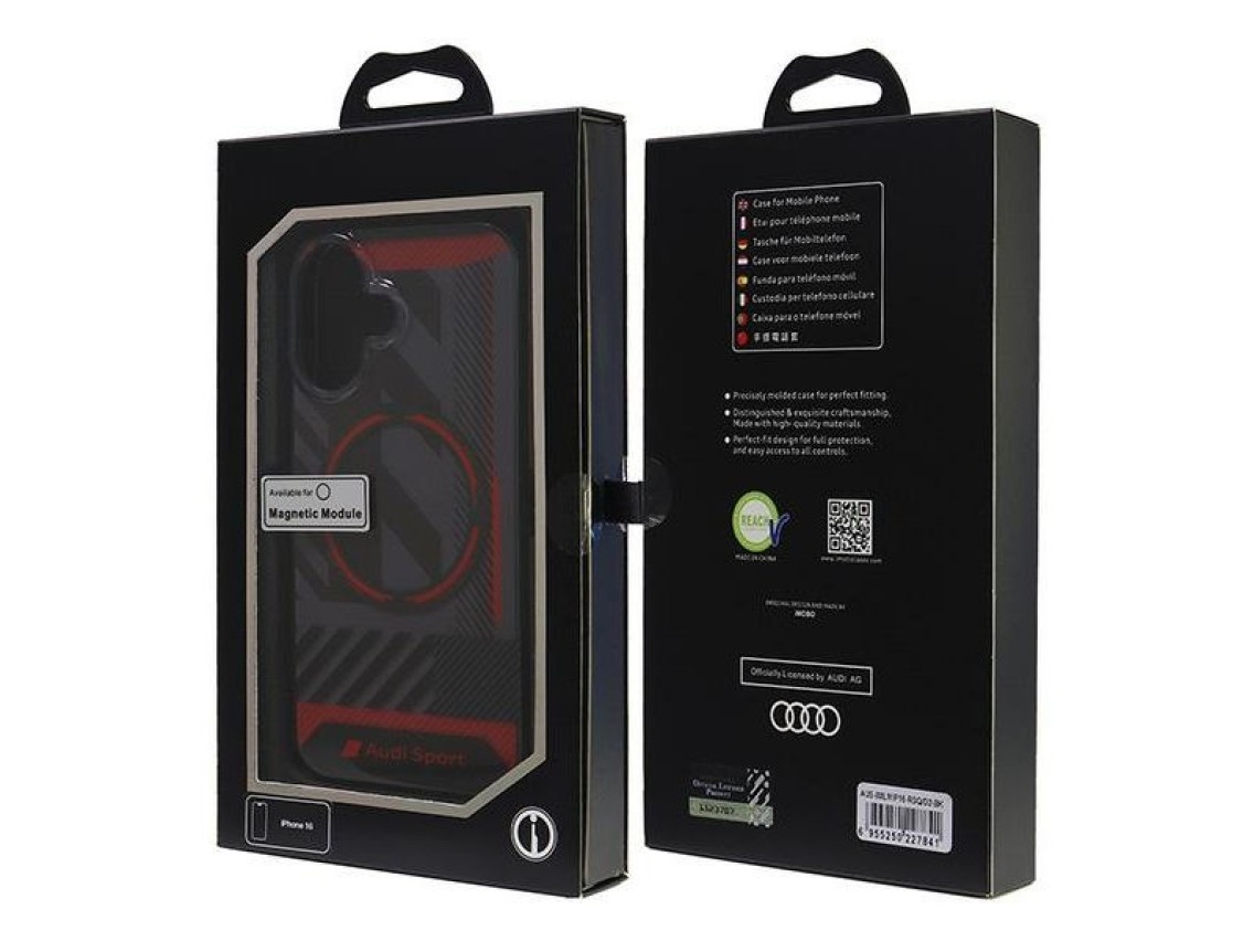 Audi IML Sport MagSafe iPhone 16 6.1" black/black hardcase AUS-IMLMIP16-RSQ/D2-BK