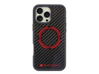 Audi Carbon Fiber Sport Red Circle MagSafe Case for iPhone 16 Pro Max 6.9" - Black Audi Carbon Fiber Sport Red Circle MagSafe Case for iPhone 16 Pro Max 6.9" - Black