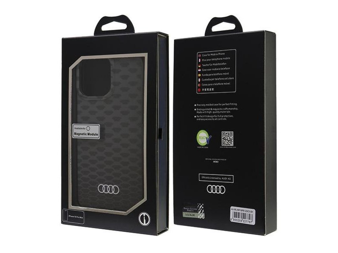 Audi IML Stitching Pattern MagSafe iPhone 16 Pro Max 6.9" black/black hardcase AU-IMLMIP16PM-Q5/D3-B