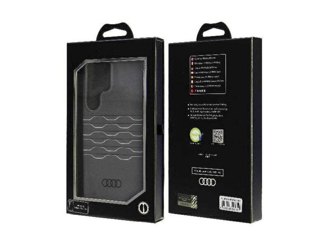 Capa rígida Audi IML Geometric Pattern S24 Ultra S928 preta/preta AU-IMLS24U-A6/D3-BK